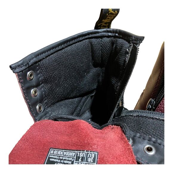 DOC MARTENS Mens 6 Vegan Leather Cherry Red, *Worn And Scuffed*‎ Distressed W 7 main image 12
